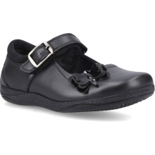 (, ) Hush Puppies Julie Ballerina Leather Girl's Black Shoes