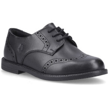 (, ) Hush Puppies Ava Snr Leather Girl's Black Brogues