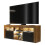 TV Unit Pulse 145cm - Oak & Black with Matte Doors and LED Lights 6