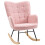 Soft Fleecey Rocking Wingback Chair - Pink 1