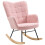 Soft Fleecey Rocking Wingback Chair - Pink 2