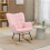 Soft Fleecey Rocking Wingback Chair - Pink 4