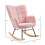 Soft Fleecey Rocking Wingback Chair - Pink 5