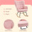 Soft Fleecey Rocking Wingback Chair - Pink 7