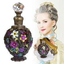 (One size, B) +Enamel Painted Perfume Bottle 12ml Empty Vintage European Court Flowe B9C9