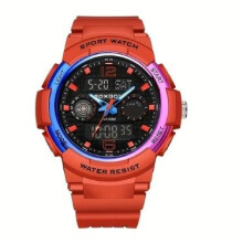Foxbox 3ATM Dual-Display LED Sport Chronograph Calendar Date Day Alarm Stopwatch