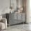 Homcom HOMCOM Storage Cabinet, Sideboard with Adjustable Shelves, High Gloss Grey 2