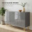 Homcom HOMCOM Storage Cabinet, Sideboard with Adjustable Shelves, High Gloss Grey 4