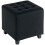 Velvet-Feel Square Ottoman - Grey 1