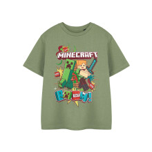 (5-6 Years) Minecraft Short Sleeved T-Shirt (Boys Green)
