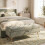 Homcom HOMCOM Storage Ottoman, Chenille Ottoman Storage Box, Light Green 1