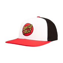 (One Size, White/Black/Red) Santa Cruz Mens Classic Dot Snapback Baseball Cap