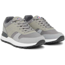 (6 UK, Light Grey) Lambretta Mens Echo 2 Lace Up Sporty Retro Trainers Sneakers Shoes