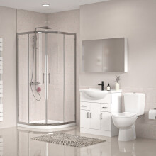 White 750mm Vanity 800mm Quadrant Shower Enclosure Toilet Tray Set