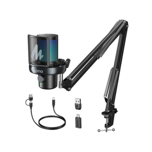 Microfono - MAONO - DM40 Pro-S - USB senza fili - Cardioide - LED RGB e braccio articolato