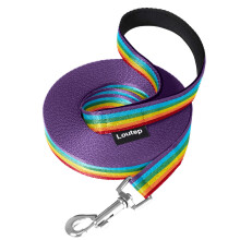 Rainbow Training Lead for Dogs 3m 5m 10m 15m 20m 25m 30m | Strong Nylon Rope Extra Long Line Dog Lead Leash Padded Handle for Large Medium Small
