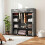 Homcom HOMCOM Fabric Wardrobe with 10 Shelves, Foldable Closet Dark Grey 1