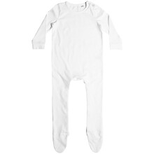 (12-18 Months, White) Larkwood Babies Organic Sleepsuit