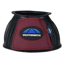 (9cm x 43cm, Black/Burgundy) Weatherbeeta Tough Tec Prime Rubber Horse Bell Boots (Pack of 2)