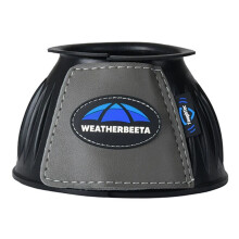 (9cm x 43cm, Black/Grey) Weatherbeeta Tough Tec Prime Rubber Horse Bell Boots (Pack of 2)