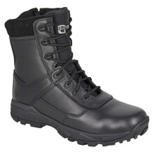 (6 UK, Black) Grafters Mens Tiger Leather Combat Boots