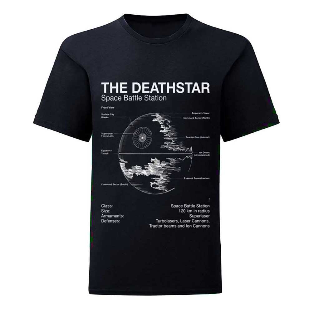 Star Wars (S, Black) Unisex Adult Death Star T-Shirt