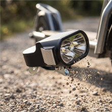 Faro Anteriore A LED Impermeabile per Bici Elettrica con Clacson Ad Alto Volume da 80-100 DB per La Guida Notturna