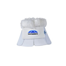 (10cm x 49cm, White) Weatherbeeta Tough Tec Impact Fleece Trim Detail Horse Bell Boots