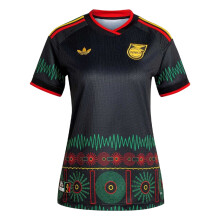 (10 UK, Black/Yellow) Adidas Womens/Ladies 2026 Jamaica Away Shirt