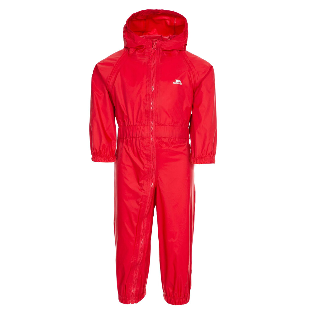 Trespass Unisex Infant Red Babies Button Rain Suit - 12-18 Months - 100% Polyamide - Image 3