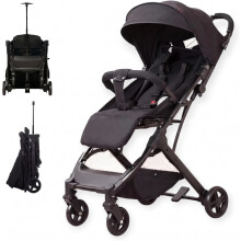 Portable Baby Stroller One-Hand Folding Pushchair W/Adjustable Backrest