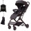 Portable Baby Stroller One-Hand Folding Pushchair W/Adjustable Backrest 1