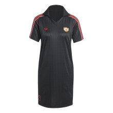 (14 UK, Black) Adidas Womens/Ladies Terrace Icons Manchester United FC Relaxed Fit T-Shirt Dress