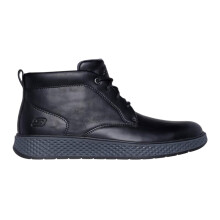 (6 UK, Black) Skechers Mens Burkett Leather Flat Ankle Boots