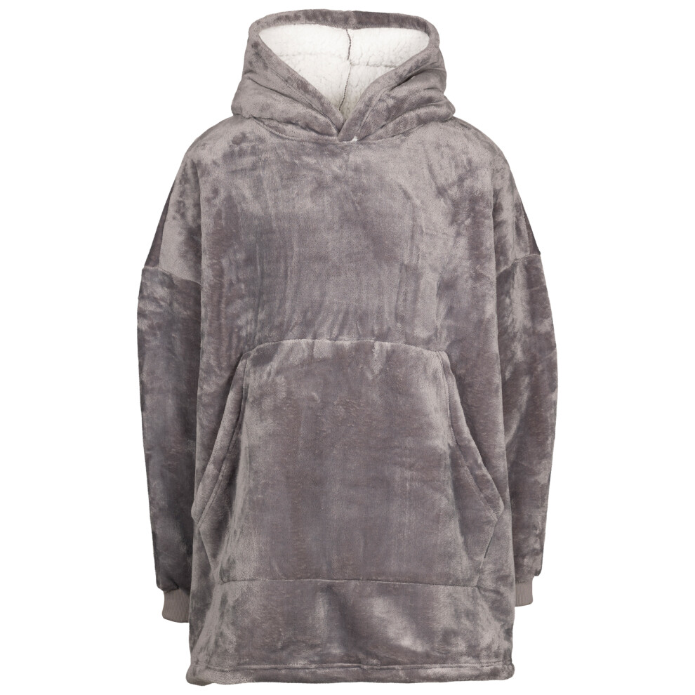 Trespass Adults Oversized Wearable Blanket Hoodie Cosiness Grey - Image 2