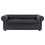 Beliani Sofa 3 Seater CHESTERFIELD Leather Black 1