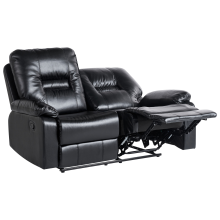Manual Recliner Sofa 2 Seater BERGEN Faux Leather Black