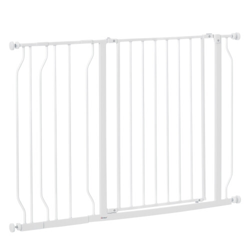 PawHut Barrera Seguridad Perro Blanco 115 x 1.5 x 76 cm