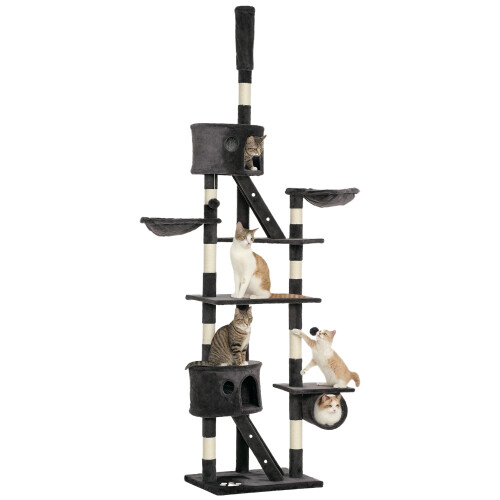 PawHut Árbol para Gato Gris 60 x 45 x 260 cm