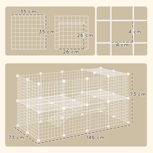 PawHut Parque para Mascota Blanco 146 x 73 x 73 cm 2