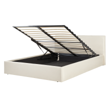 Ottoman Bed ORBEY Fabric Light Beige 140 x 200 cm (EU Double)