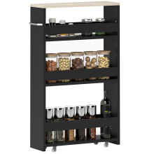 Carrito de Cocina Negro 48 x 15 x 80 cm