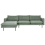 Beliani Corner Sofa 4 Seater VINTERBRO Fabric Light Green Right Hand 1
