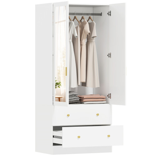 Homcom Armario para Dormitorio Blanco 80 x 50 x 180 cm