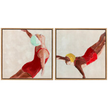 Pinturas de Figura Rojo 40 x 3.5 x 40 cm