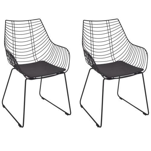 Beliani Set of 2 Dining Chairs ANNAPOLIS Metal Black