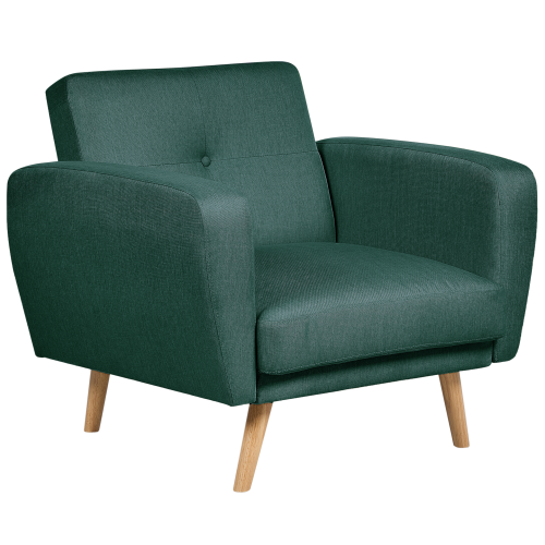 Beliani Armchair FLORLI Fabric Dark Green