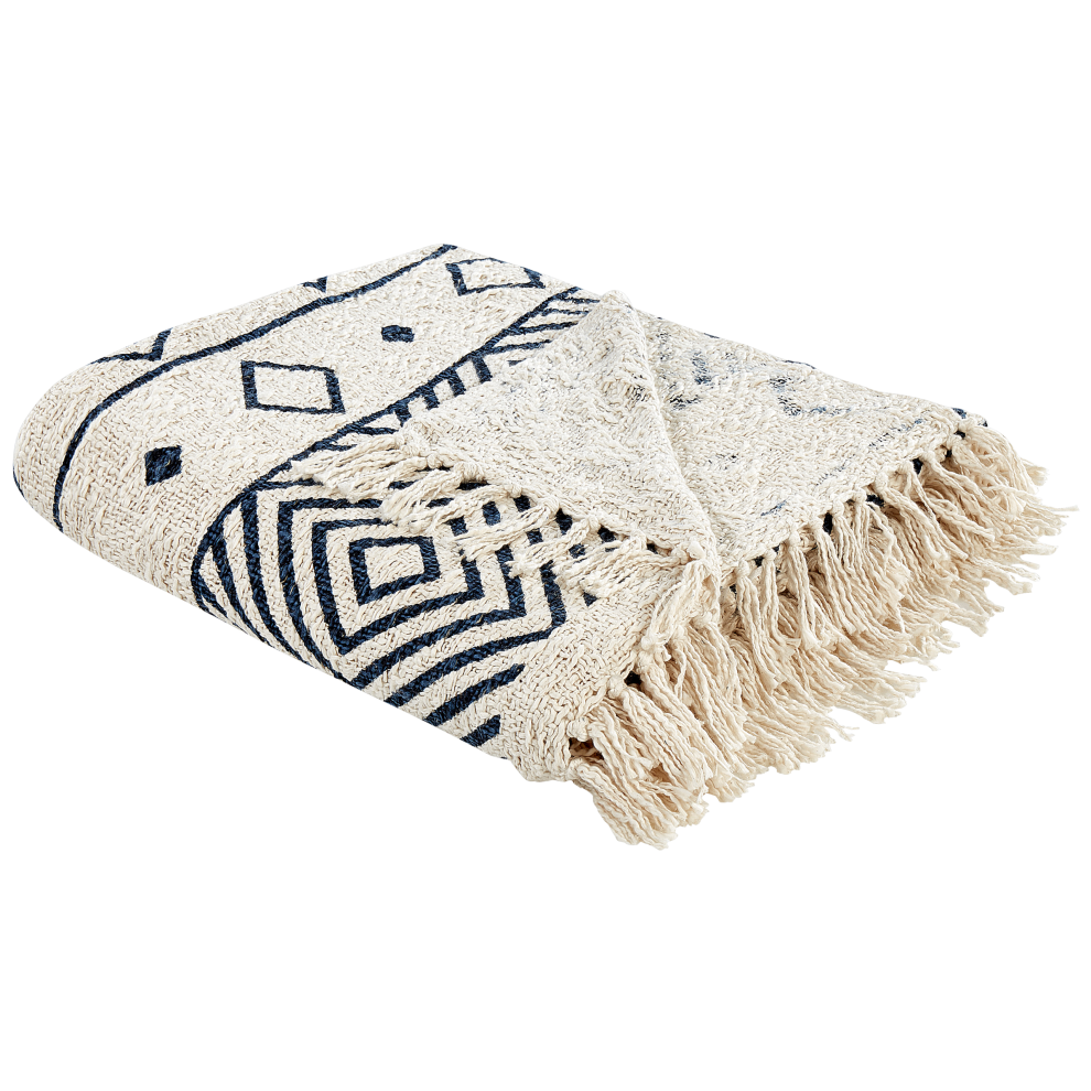 Photos - Duvet Beliani Blanket NAJUY Cotton 220 x 240 cm Beige Cream 