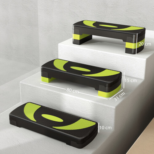 Homcom Step de Aeróbic Verde 80 x 31 x 20 cm 2