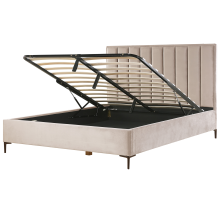 Ottoman Bed SEZANNE Velvet Taupe 180 x 200 cm (EU Super King)